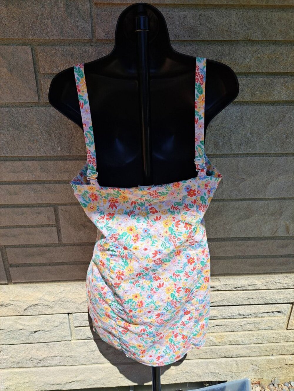 Sadie and Sage Floral Mini Dress Adjustable Straps Slit  Multicolor Women's XL - Picture 5 of 13